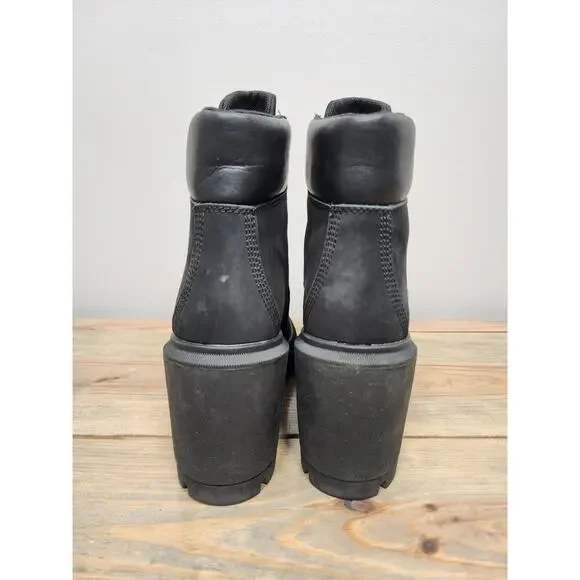 Timberland ALLINGTON HEIGHTS 6" Boots BLACK NUBUCK Women's Size 8.5 A5Y6C - Picture 5 of 10